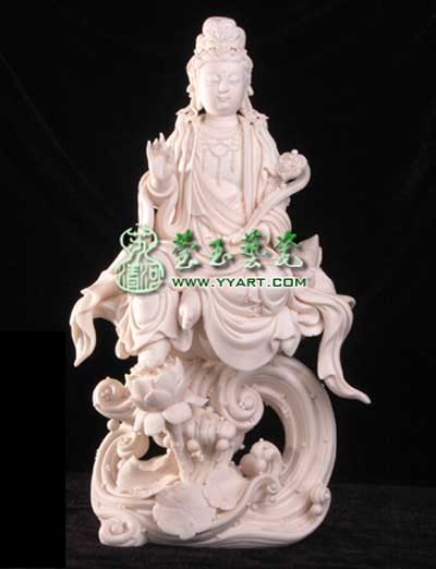 11″坐荷花观音